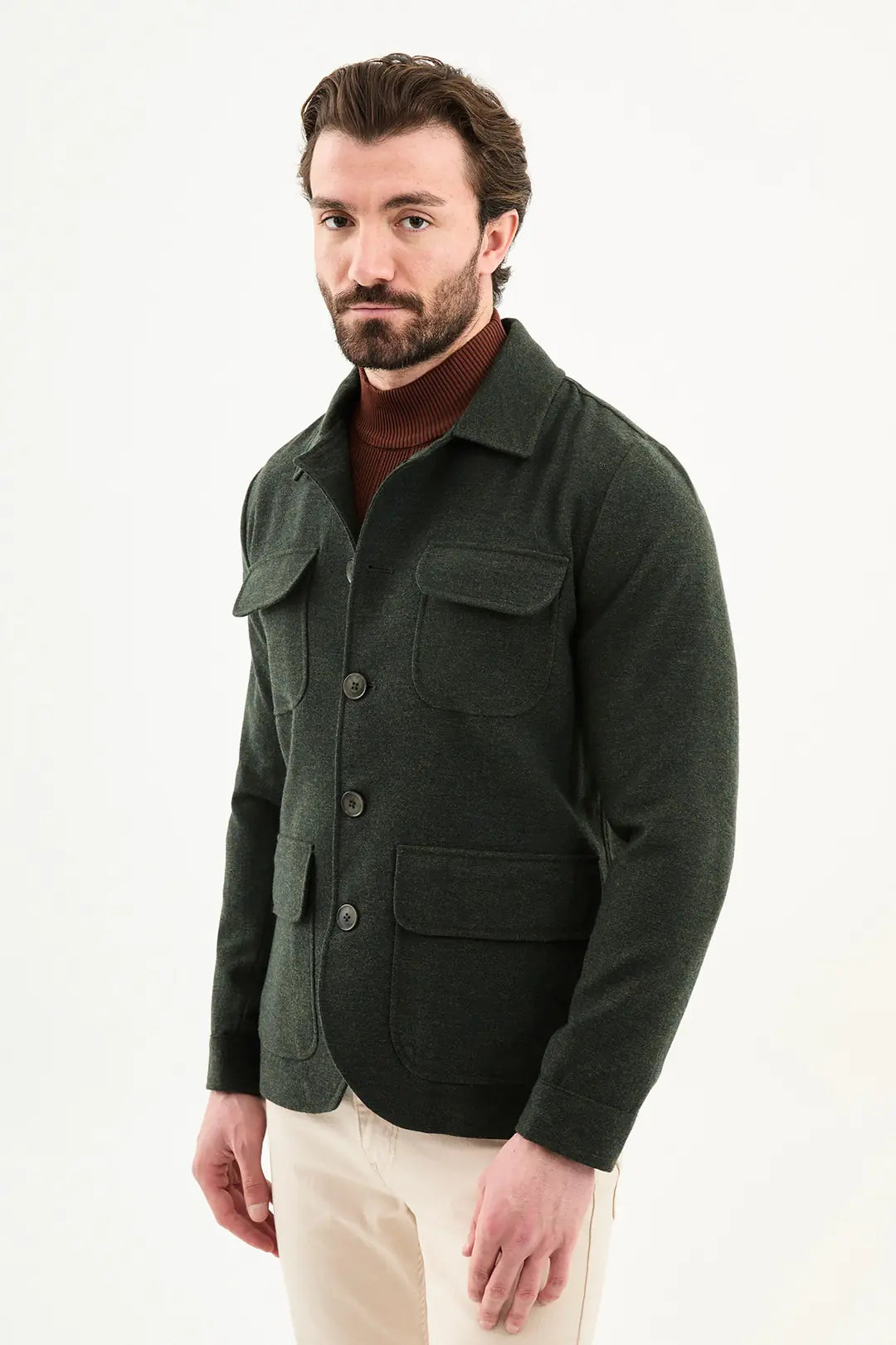 Dark Green Wool Coat