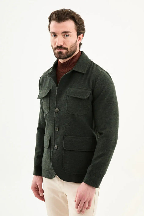 Dark Green Wool Coat
