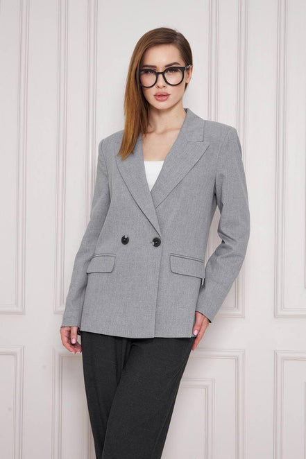 Marina Gray Double Breasted Blazer Women