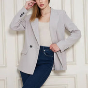Marina Beige Double Breasted Blazer Women