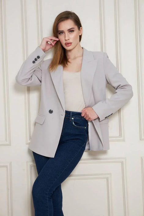 Marina Beige Double Breasted Blazer Women