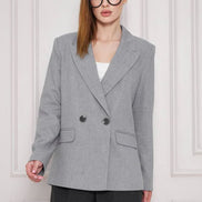 Marina Gray Double Breasted Blazer Women
