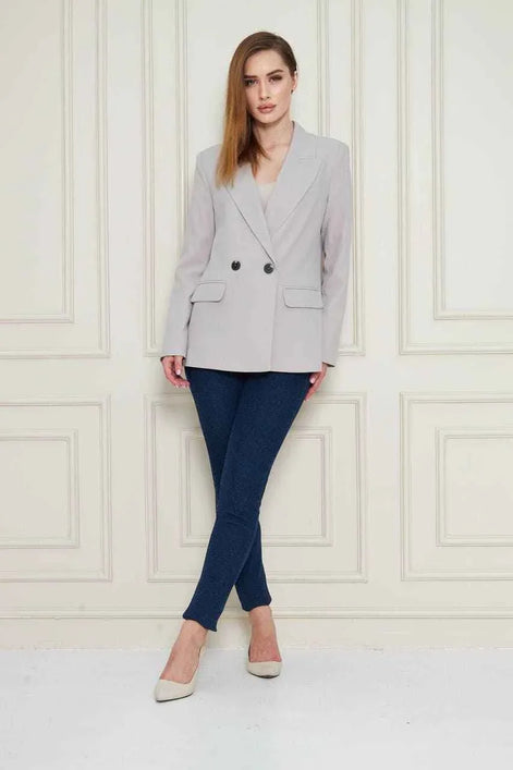 Marina Beige Double Breasted Blazer Women