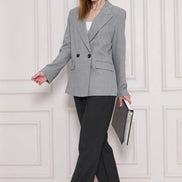 Marina Gray Double Breasted Blazer Women