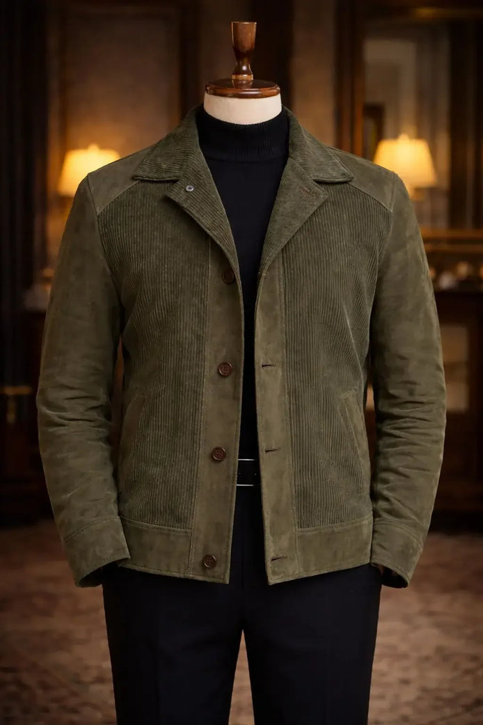Khaki Lamb Leather Custom Jacket