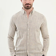 Marina Linen Navy Blue Plaid Shirt