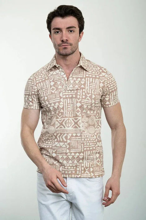 Marina Mens Polo Shirt Beige