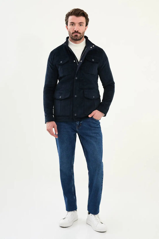 Navy Blue Corduroy Jacket