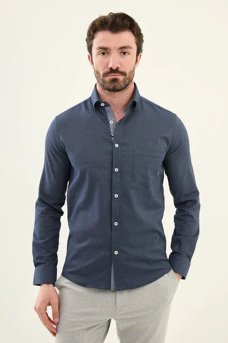 Marina Navy Blue Dress Shirt