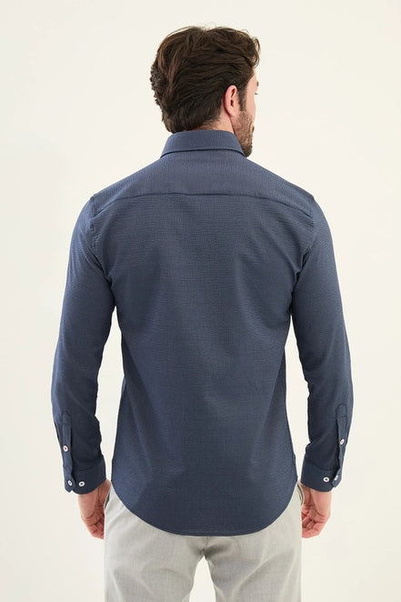 Marina Navy Blue Dress Shirt