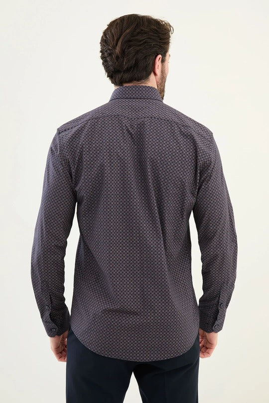 Navy Blue Plaid Shirt