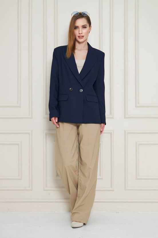 Navy Double Breasted Blazer Women