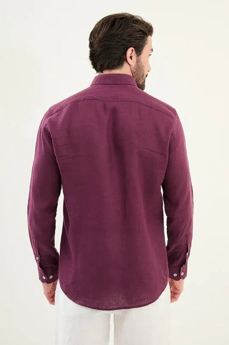 Marina Purple Linen Shirt