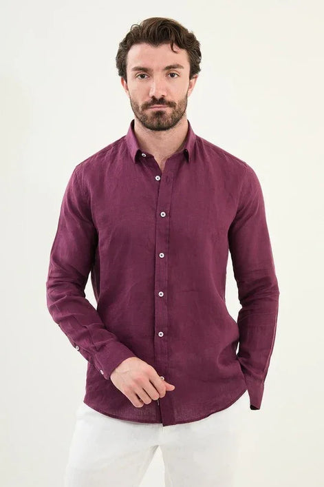 Marina Purple Linen Shirt