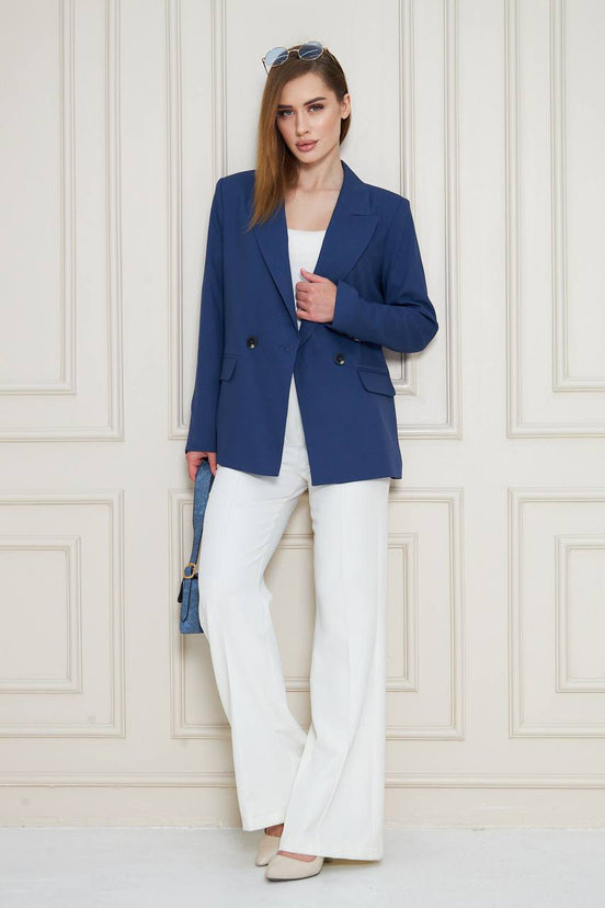 Royal Blue Double Breasted Blazer Women