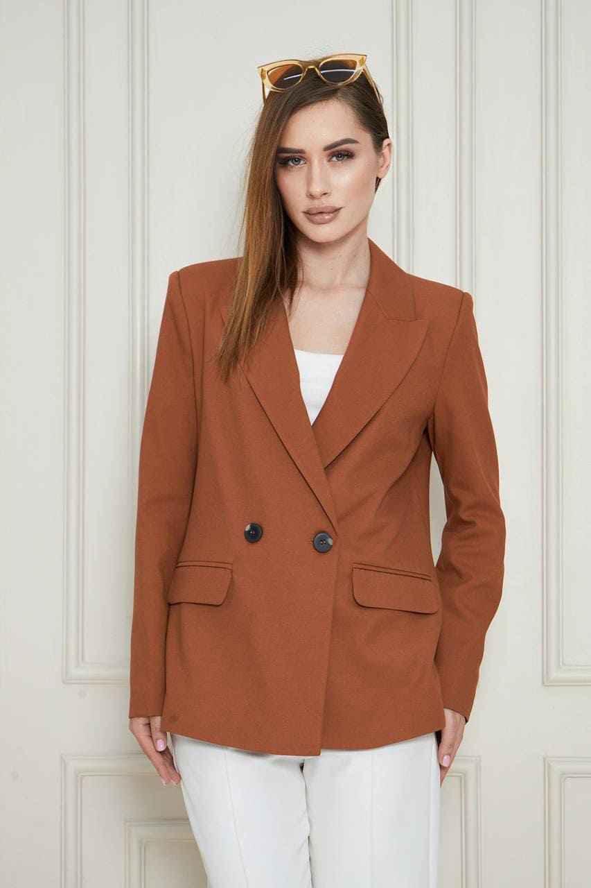 Buy Rust Brown Double Breasted Blazer Women Online GENT WITH