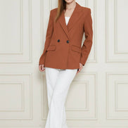 Marina Rust Brown Double Breasted Blazer Women