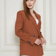 Marina Rust Brown Double Breasted Blazer Women