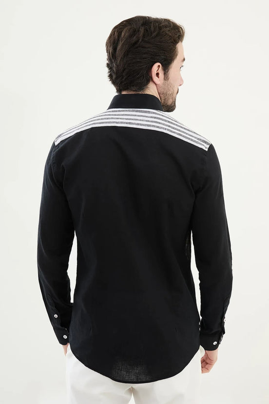 Striped Black Long Sleeve Shirt