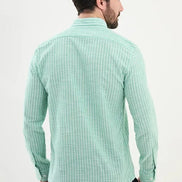 Marina Striped Green Linen Shirt