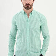 Marina Striped Green Linen Shirt