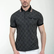 Marina Woven Black Polo Shirt