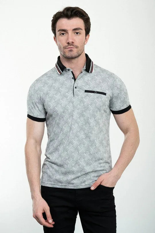 Marina Woven Grey Polo Shirt