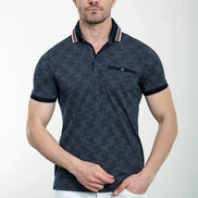 Marina Woven Navy Polo Shirt