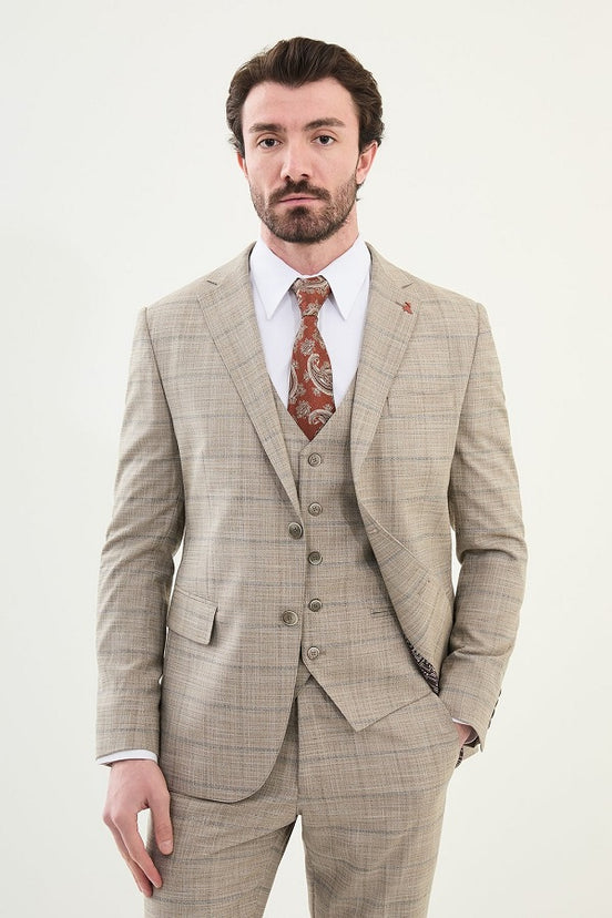 Beige Linen Suit