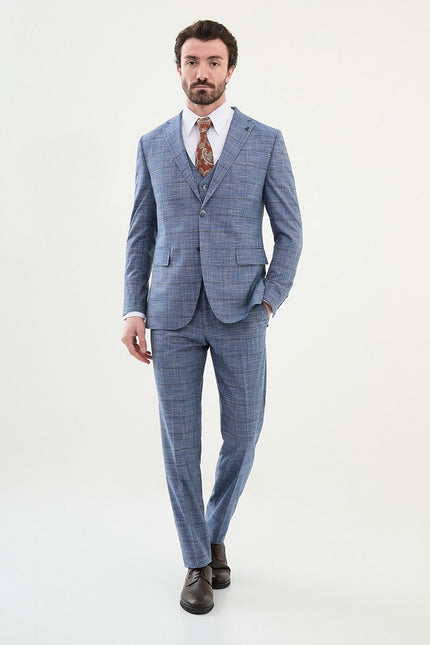 Blue Linen Suit