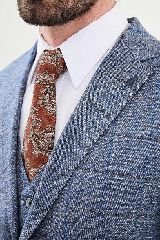 Blue Linen Suit