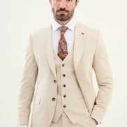 Marion 3 Piece Beige Suit