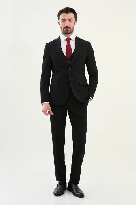 Marion Slim Fit Black Suit