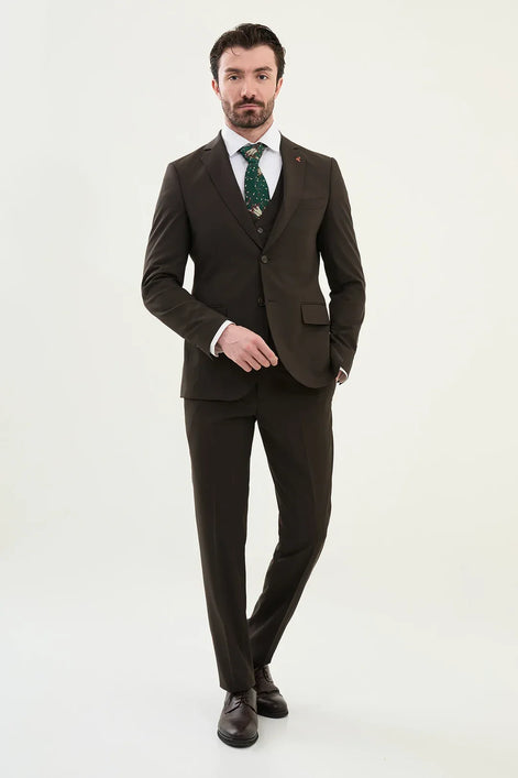 Marion 3 Piece Brown Suit