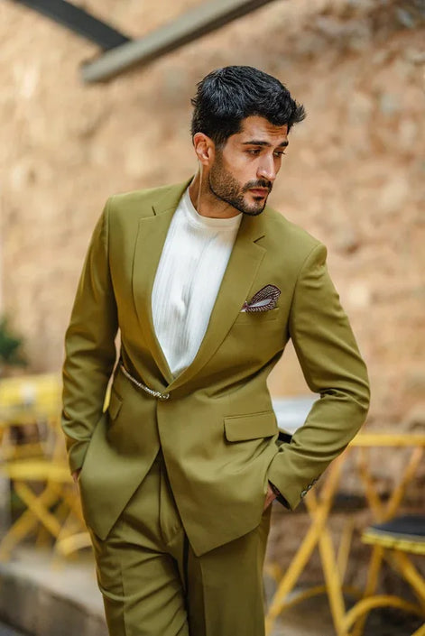 Marion Chain Olive Green Suit