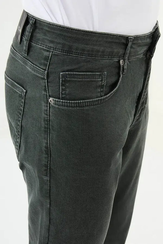 Dark Gray Striped Jeans