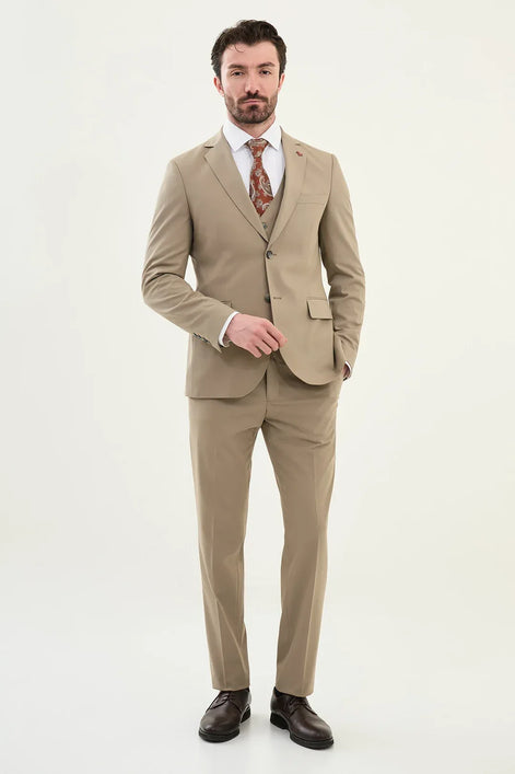 Marion 3 Piece Light Brown Suit