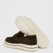 Marion Men's Khaki Green Suede Loafers