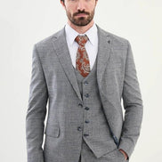 Marion Navy Blue 3 Piece Checkered Suit