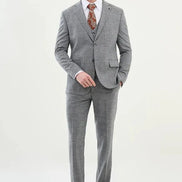 Marion Navy Blue 3 Piece Checkered Suit