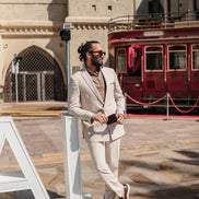 Marion 2 Piece Buckle Beige Suit