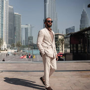 Marion 2 Piece Buckle Beige Suit