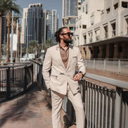 Marion 2 Piece Buckle Beige Suit