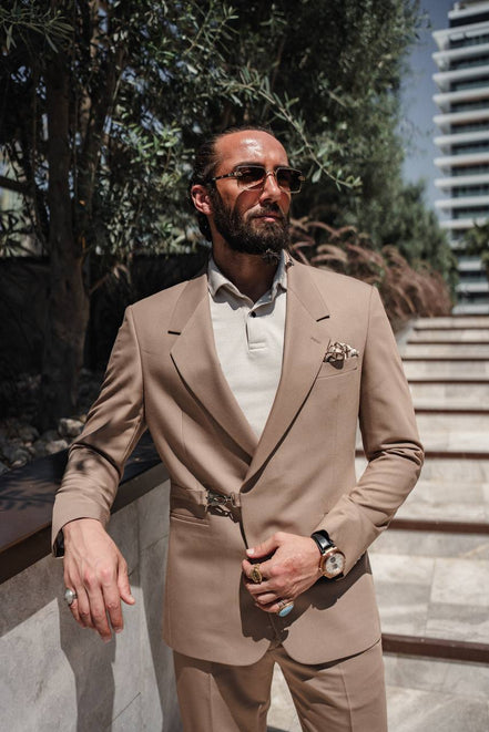 Marion 2 Piece Buckle Brown Suit