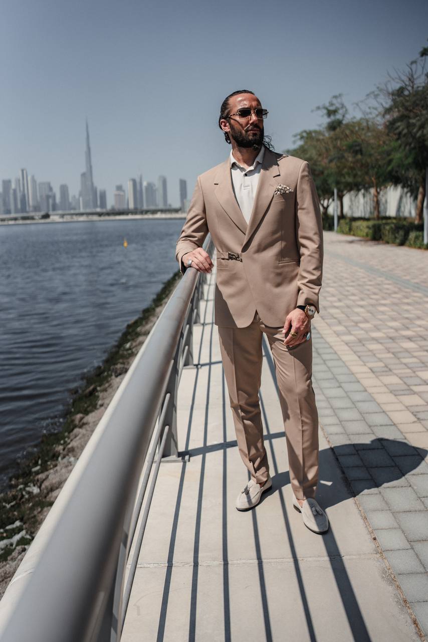 Marion 2 Piece Buckle Brown Suit