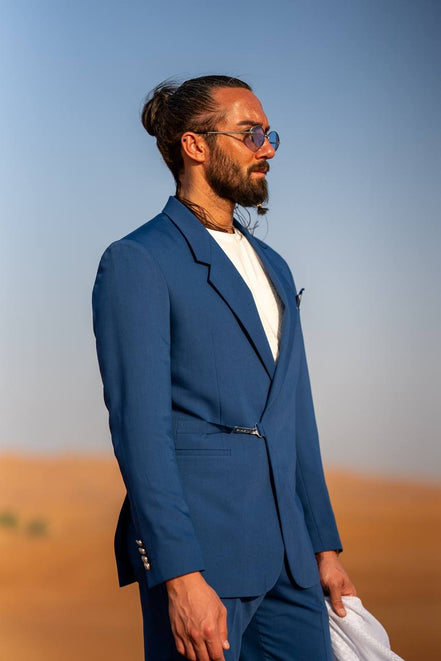 Marion 2 Piece Buckle Blue Suit