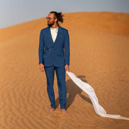 Marion 2 Piece Buckle Blue Suit