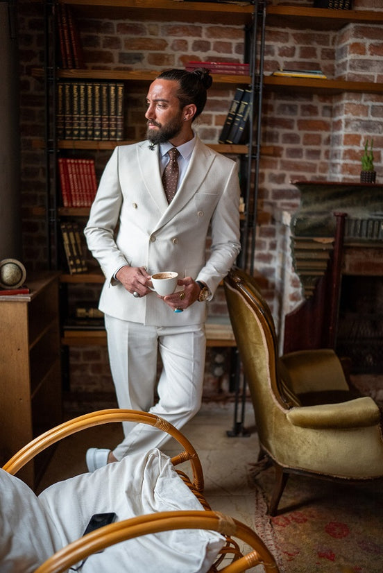 Double Breasted Suit Ivory