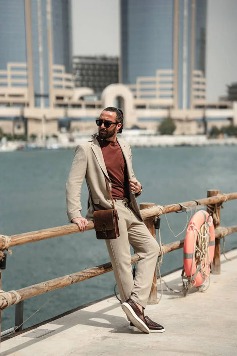 Marion Slim Fit 2 Piece Beige Suit
