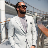 Marion 2 Piece Patterned Light Gray Suit